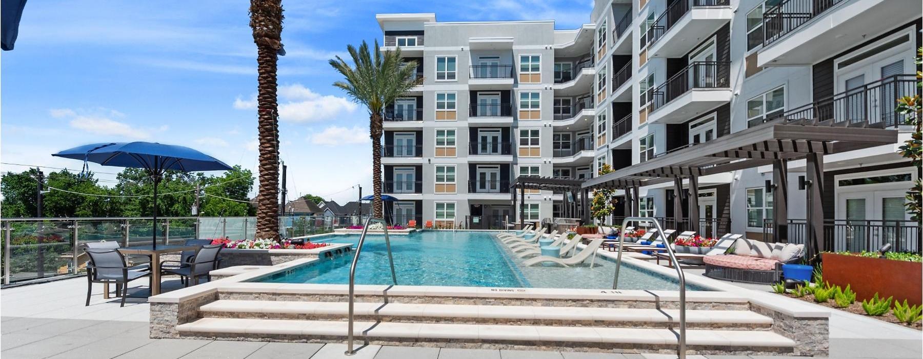a pool in a resort
